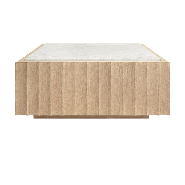 Granger Coffee Table in Cerused Oak & White Carrara Marble
