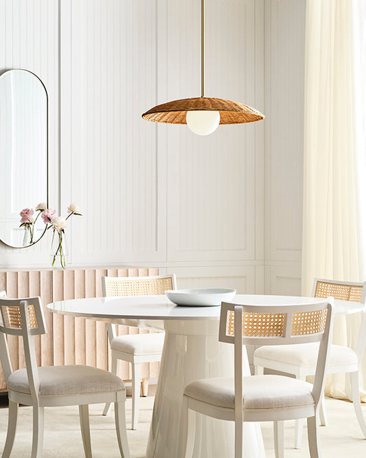 Hamilton Round Dining Table in White Lacquer