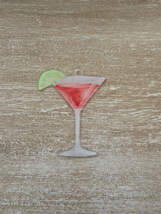 Cosmopolitan Acrylic Ornament + Keychain | A Carrie Bradshaw–Approved Cocktail Charm