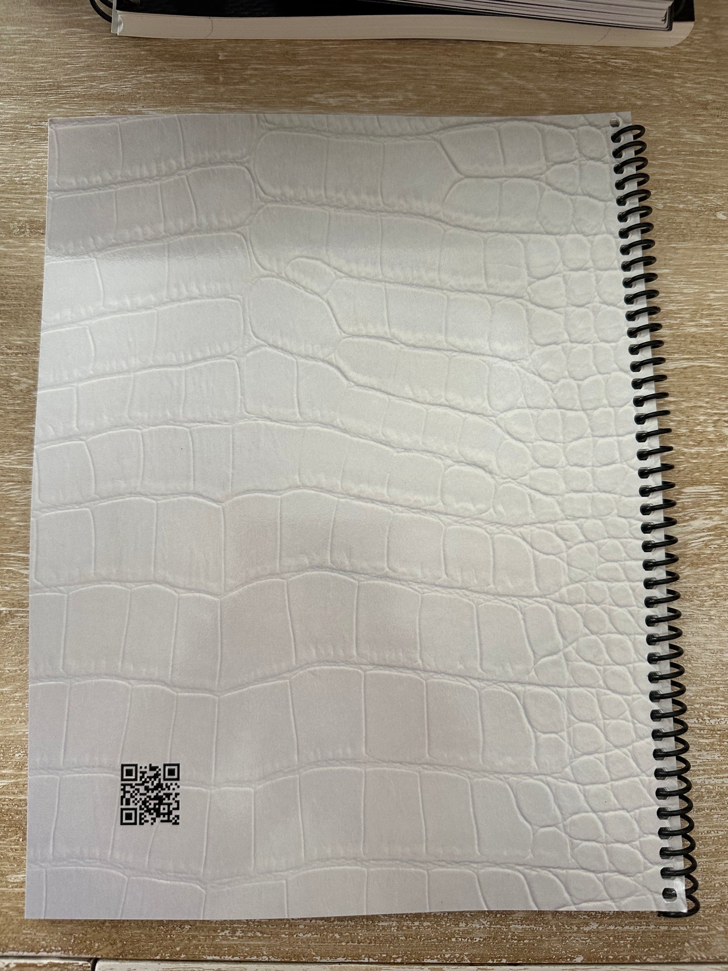 White Crocodile Print Notebook | Clean Lines, Luxe Look, Effortless Functionality