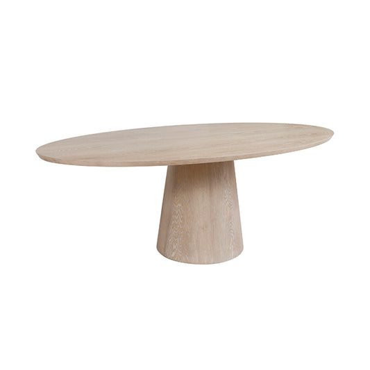 Jefferson Oval Dining Table in Light Cerused Oak