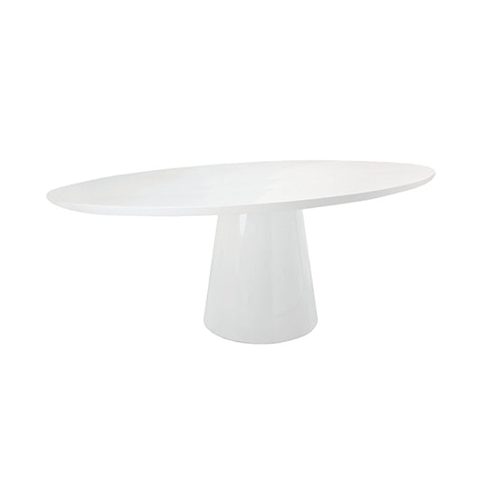 Jefferson Oval Dining Table in White Lacquer