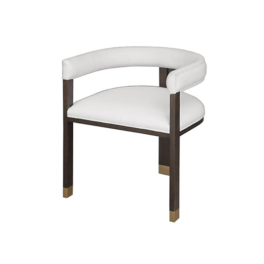 Jude Barrel Chair in Espresso Oak & White Linen