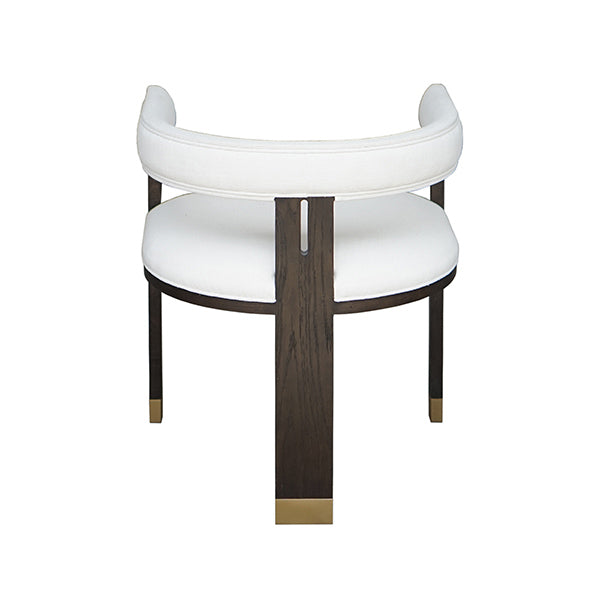 Jude Barrel Chair in Espresso Oak & White Linen