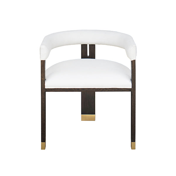 Jude Barrel Chair in Espresso Oak & White Linen