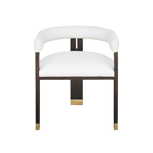 Jude Barrel Chair in Espresso Oak & White Linen