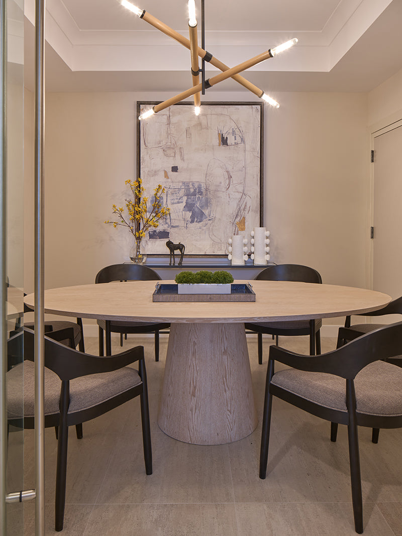 Jefferson Oval Dining Table in Light Cerused Oak