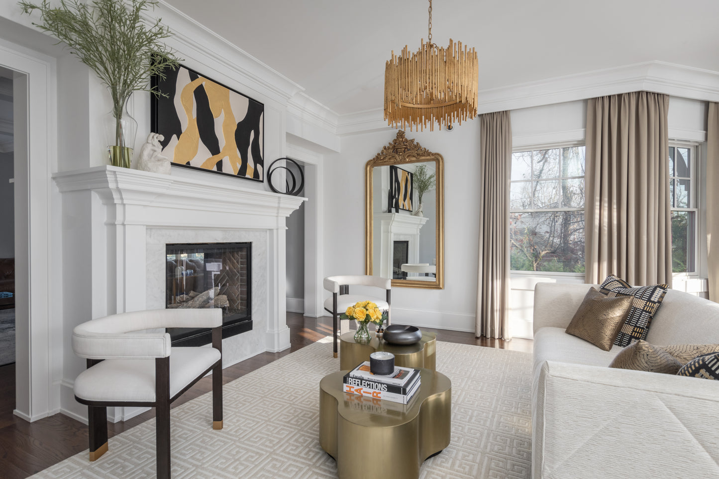 Jude Barrel Chair in Espresso Oak & White Linen