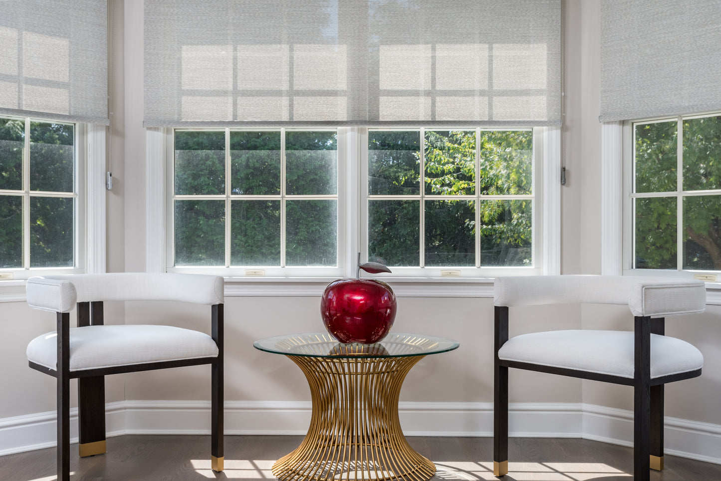 Jude Barrel Chair in Espresso Oak & White Linen