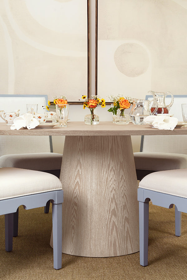 Jefferson Oval Dining Table in Light Cerused Oak