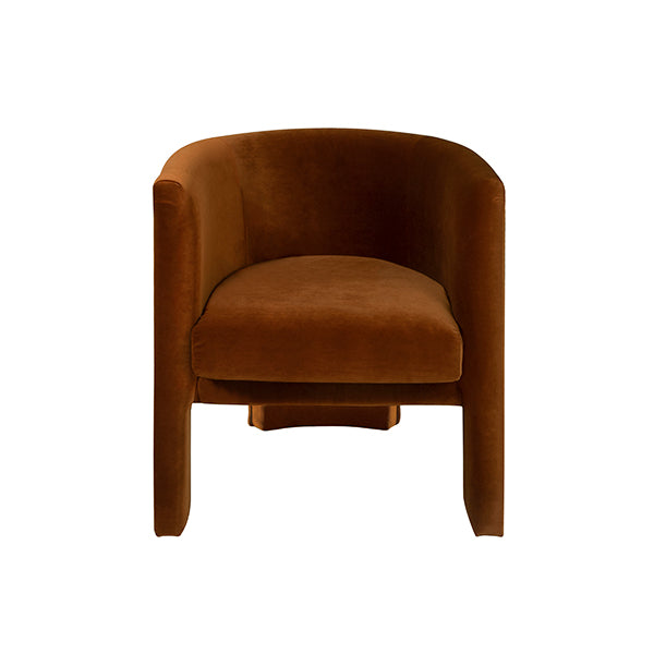 Lansky Barrel Chair in Rust Velvet