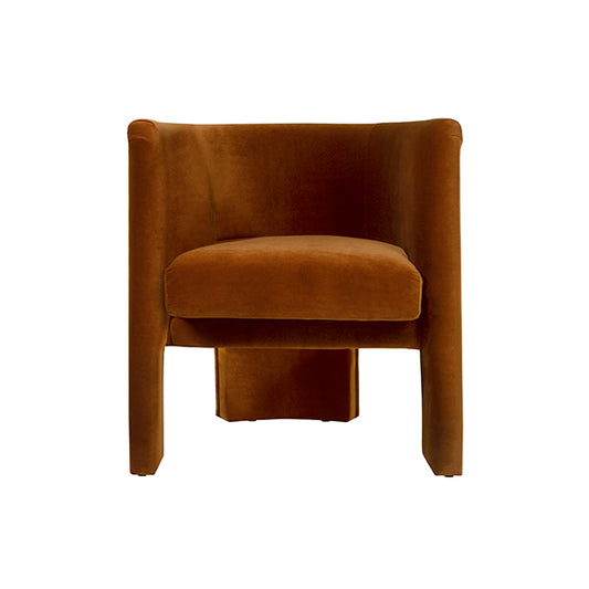 Lansky Barrel Chair in Rust Velvet