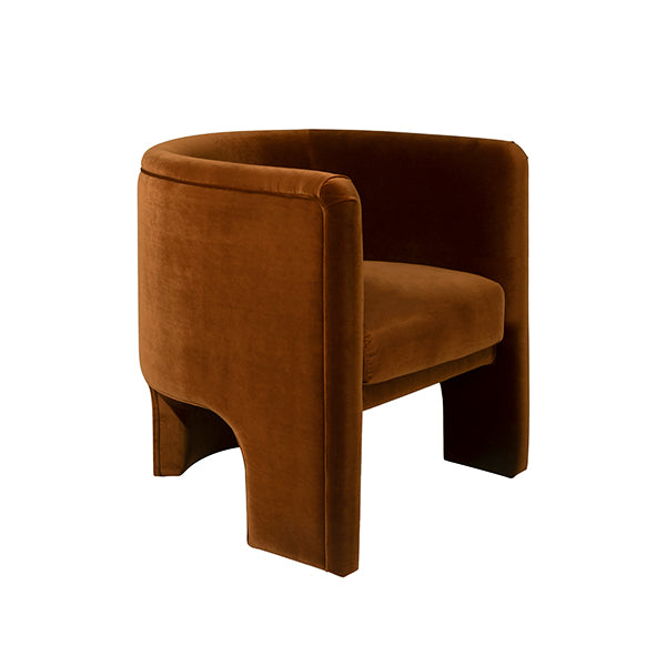 Lansky Barrel Chair in Rust Velvet