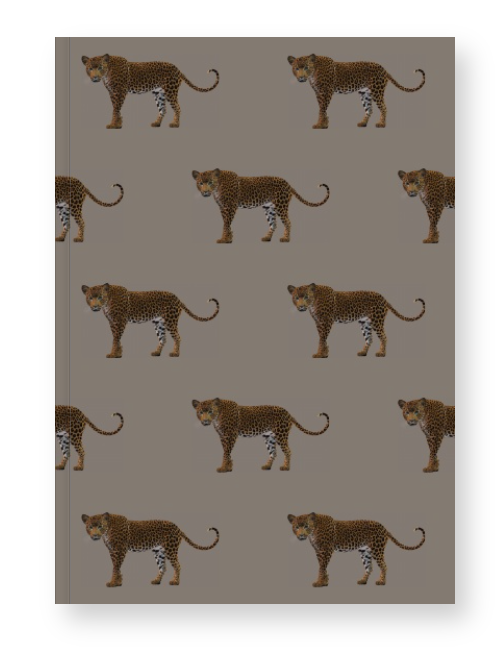 Leopards on Taupe Notebook