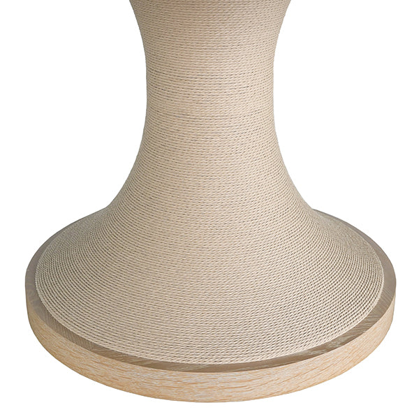 Malibu Round Dining Table in Cerused Oak & Natural Rope