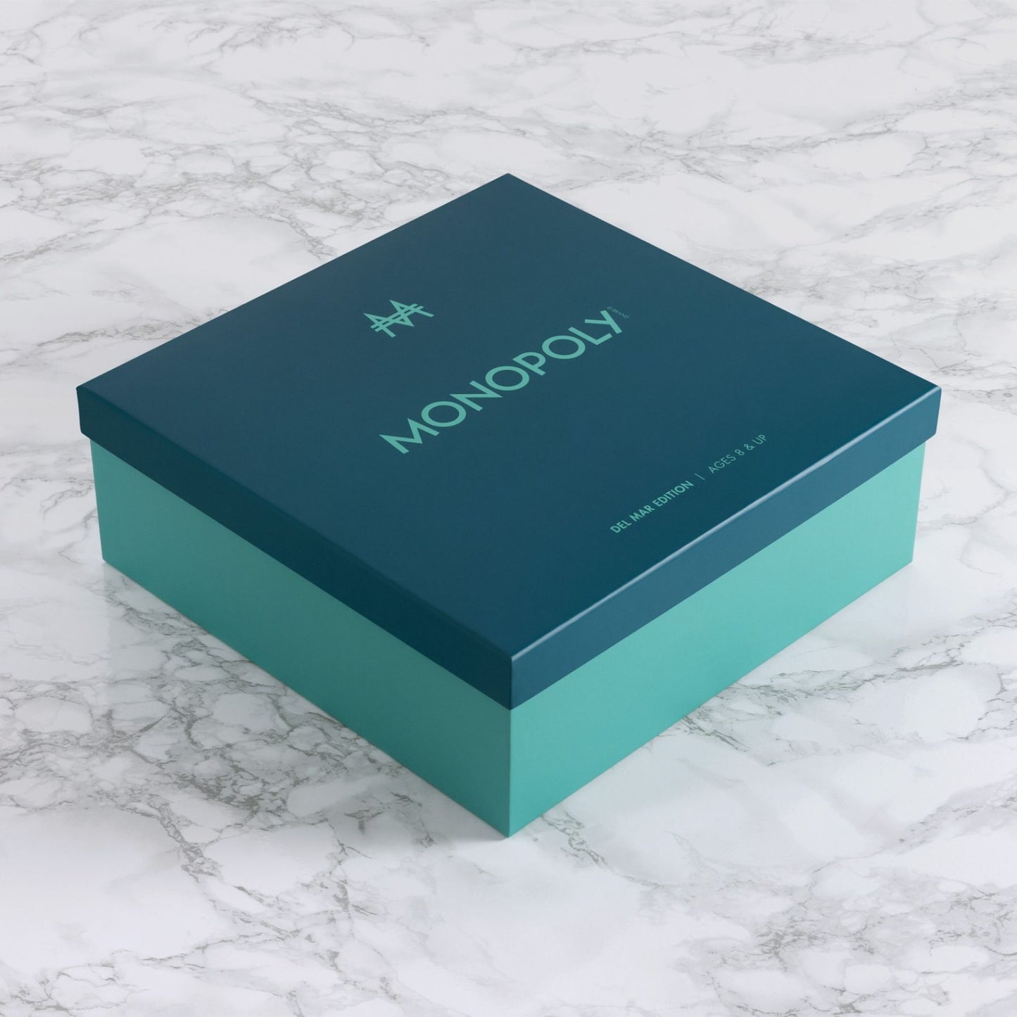 Monopoly Del Mar Collection – Shagreen Edition Board Game | Luxe Teal Shagreen & Gold Accent Decor Monopoly Set