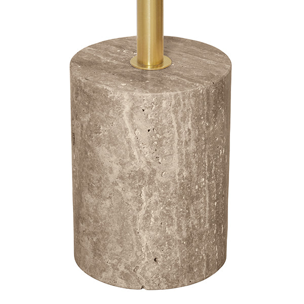 Natalia Cigar Table in Travertine & Brass