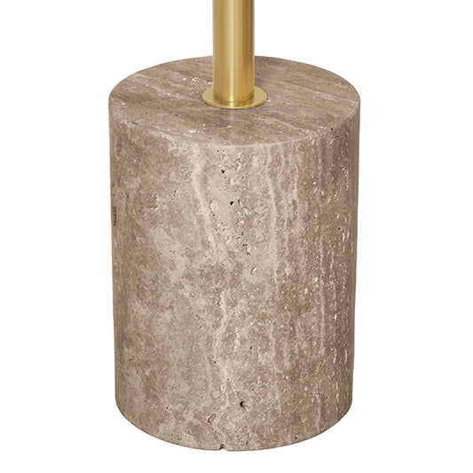 Natalia Cigar Table in Travertine & Brass