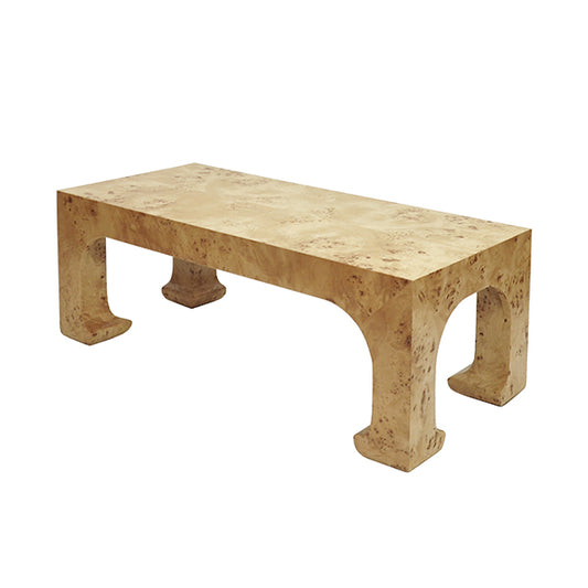 Nicola Coffee Table in Burl Wood