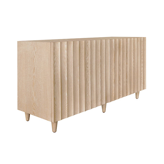 Odette Four-Door Cabinet in Light Cerused Oak