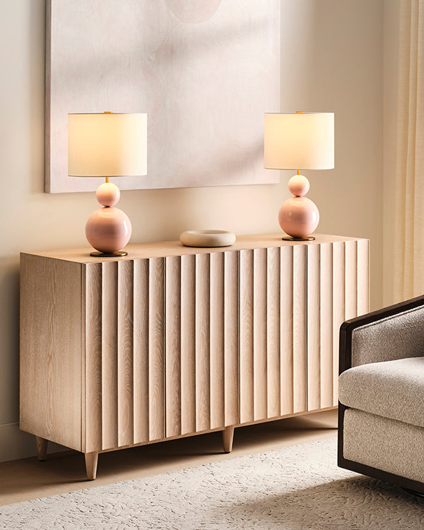 Odette Four-Door Cabinet in Light Cerused Oak