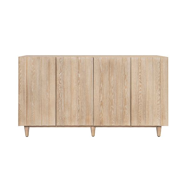 Odette Four-Door Cabinet in Light Cerused Oak