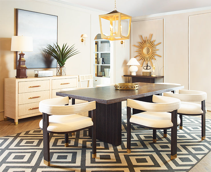 Jude Barrel Chair in Espresso Oak & White Linen