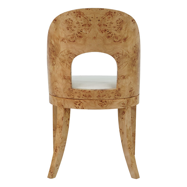 Rafferty Side Chair in Burl & White Linen
