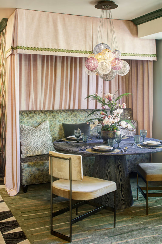 Hamilton Round Dining Table in Black Cerused Oak