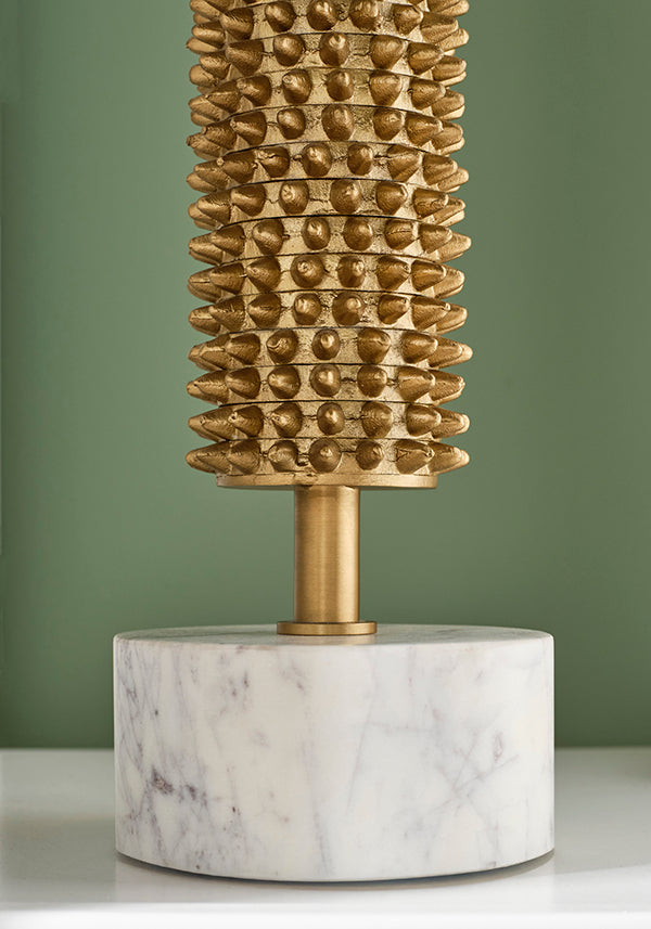 Talia Cigar Table in Brass & Marble