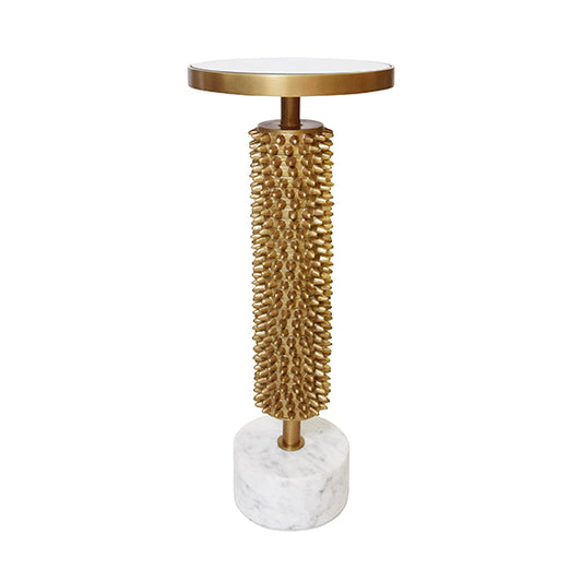 Talia Cigar Table in Brass & Marble