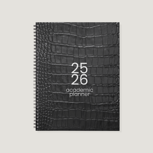 Academic Year Planner Signature Black Crocodile