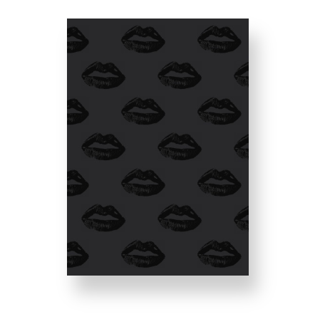Black Lips on Charcoal Notebook