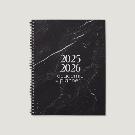 Academic Year Planner Black Marble