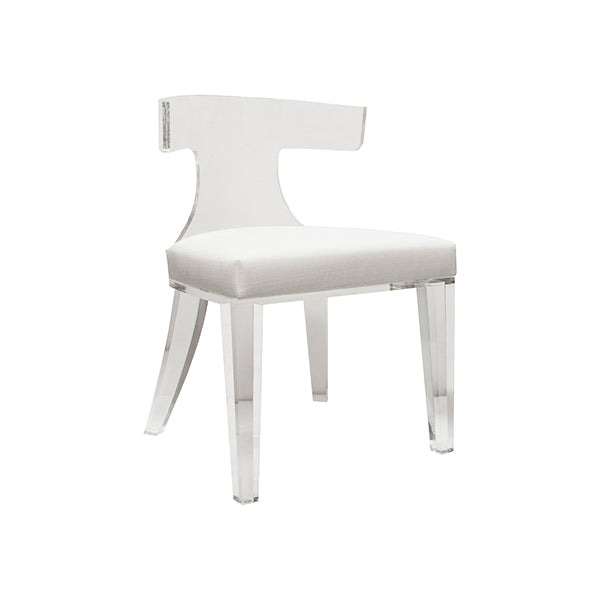 Duke Chair in Acrylic & White Linen
