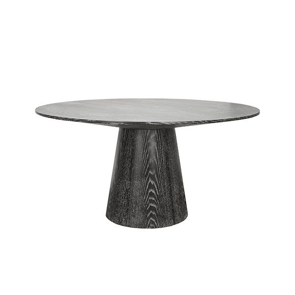 Hamilton Round Dining Table in Black Cerused Oak