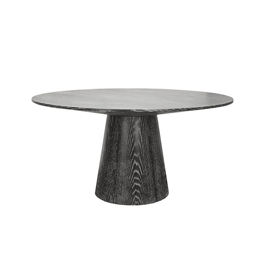 Hamilton Round Dining Table in Black Cerused Oak