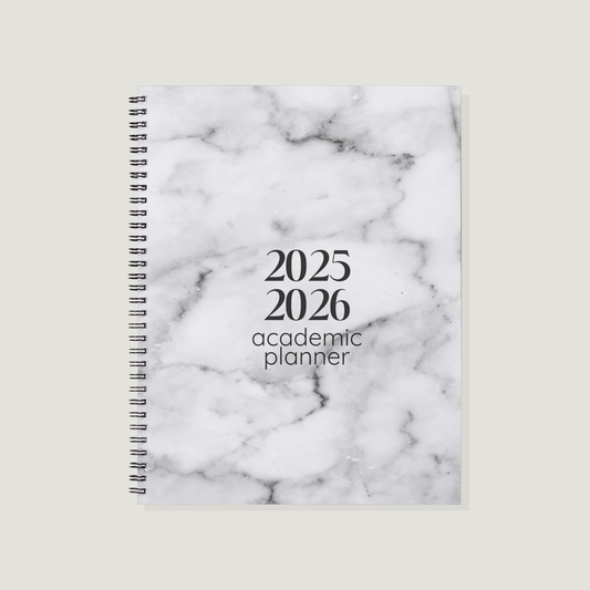 Academic Year Planner Lived-In Grey Marble