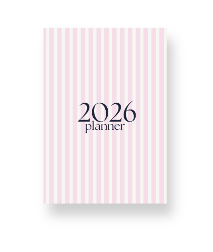 2026 Lifestyle Planner - Signature Pink and Cream Striped