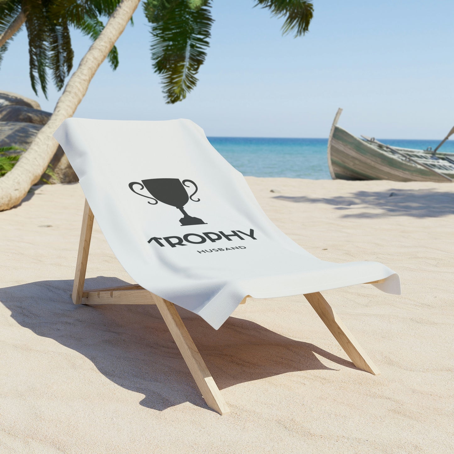 Trophy Husband White Beach Towel
