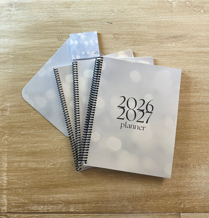 2026 - 2027 White Sparkle Mid Year Lifestyle Planner