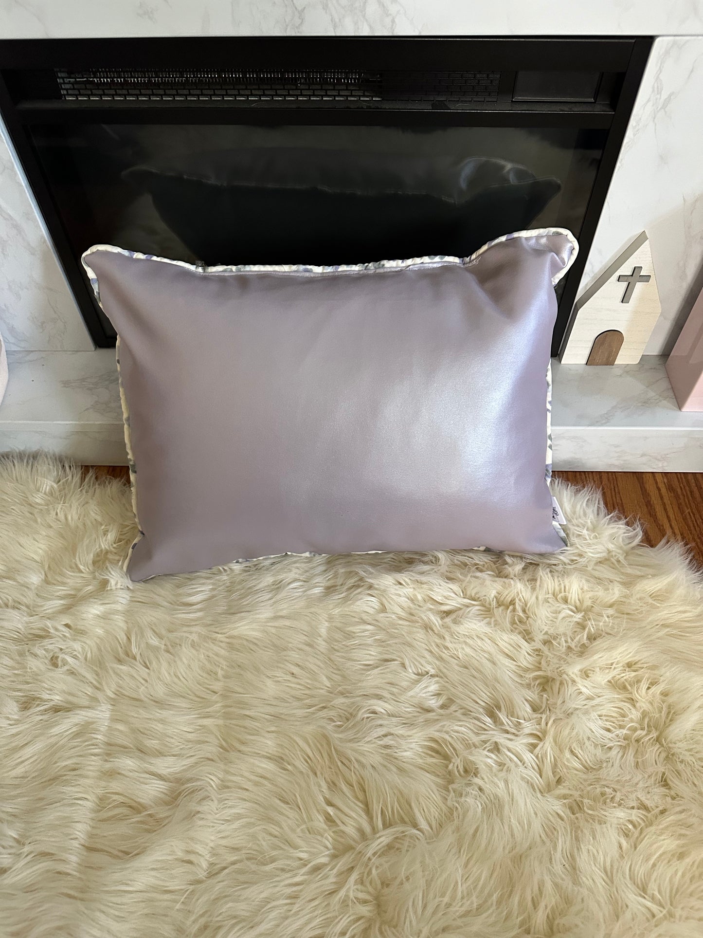 Lilac Pearl Faux Leather Throw Pillows