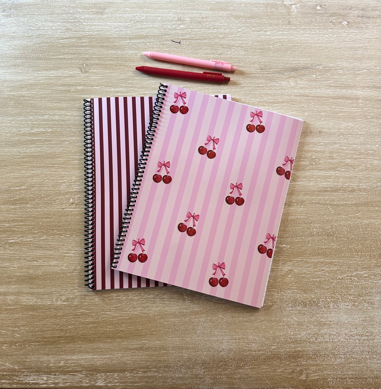 Pink + Red Striped Notebook