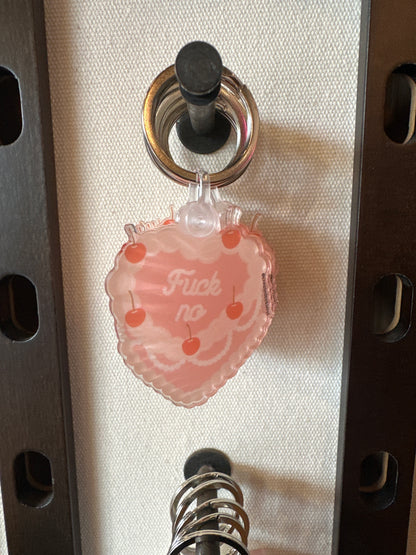 F No Heart Shaped Cake Keychain