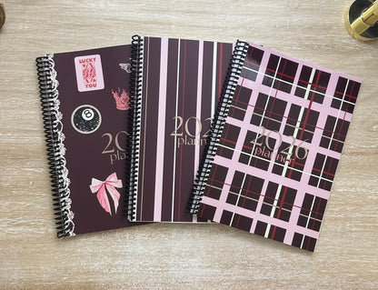 2026 Lifestyle Planner - Signature Pink and Velvet Noir Stripes