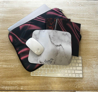 Signature Velvet Noir Silk Print Laptop Sleeve