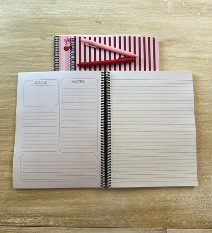 2026 - 2027 Cherries on Pink Stripes Mid Year Lifestyle Planner
