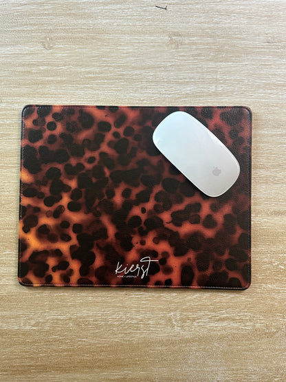 Ember Tortoise Faux Leather Mouse Mat