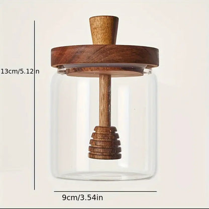 Glass Honey Jar with Wood Lid