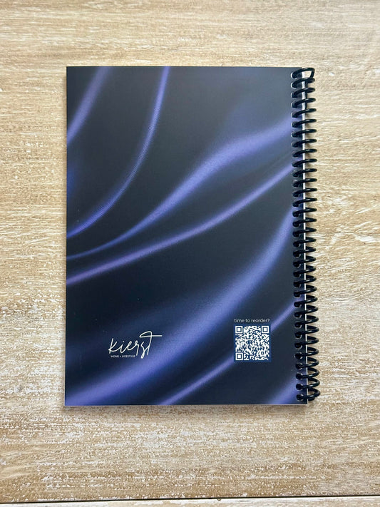 Navy Silk Print Notebook